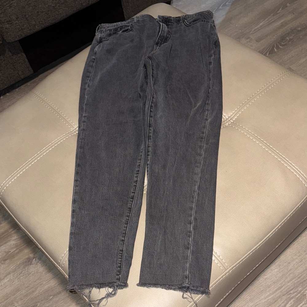 Charcoal High Rise Boyfriend Jeans